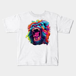 Neon Gorilla Face Kids T-Shirt